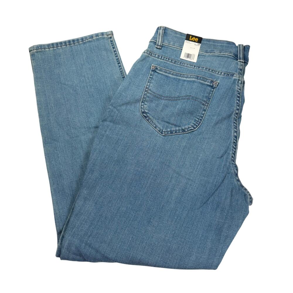 Lee Jeans Women's 16W 36x30 Legendary Plus Straight Leg Mid Rise Anchor Blue NWT